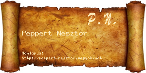 Peppert Nesztor névjegykártya